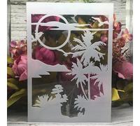 Stencils for Crafts Reusable,A4 29cm Moon Road Tree Night Stencils for Painting,Drawing Templates for Painting on Wood, Wall, Furniture Style B