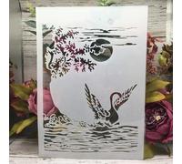 Stencils for Crafts Reusable,A4 29cm Moon Road Tree Night Stencils for Painting,Drawing Templates for Painting on Wood, Wall, Furniture Style D