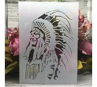 Stencils for Crafts Reusable,A4 29cm Old Leader Chief Stencils for Painting,Drawing Templates for Painting on Wood, Wall, Furniture