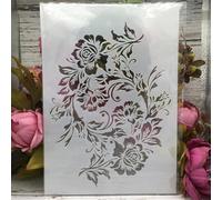 Stencils for Crafts Reusable,A4 29cm Rose Flower Garland Stencils for Painting,Drawing Templates for Painting on Wood, Wall, Furniture