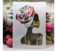 Stencils for Crafts Reusable,A4 29x21cm African Beauty Lady Girl Stencils for Painting on Wood Crafts Home Decors,Stencil for Wall