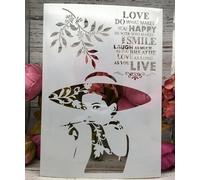 Stencils for Crafts Reusable,A4 Hat Fashion Lady Words Stencils for Painting,Drawing Templates for Painting on Wood, Wall, Furniture
