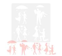 Stencils for Crafts Reusable - Romantic Couple Template | Stencils for Fabric Painting - for Fabric Wood Wall Furniture Scrapbook Tile Paper Floor Window Canvas Home Decor
