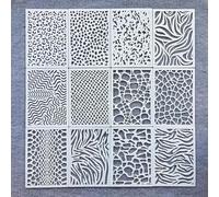 Stencils for Painting, 12Pcs 21x15cm Leopard Printed Graffiti Reusable Stencils for Painting on Wood Canvas Furniture Floor, DIY Art Supplies Décor