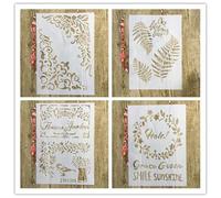 Stencils for Painting,4Pcs A4 29x21cm Animal Plant Flowers Balloon Stencil for Painting on Wood,Wall,Canvas,Fabric,Rock,Sign,DIY Craft Art Projects Style 9