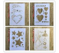 Stencils for Painting,4Pcs A4 29x21cm Animal Plant Flowers Balloon Stencil for Painting on Wood,Wall,Canvas,Fabric,Rock,Sign,DIY Craft Art Projects Style 5