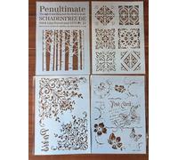 Stencils for Painting,4Pcs A4 29x21cm Floral Leaves Butterfly Stencil for Painting on Wood,Wall,Canvas,Fabric,Rock,Sign,DIY Craft Art Projects