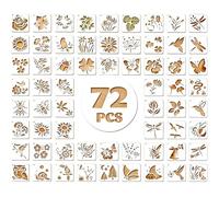 Stencils for Painting 72Pcs Reusable Botanical Flower Floral Stencils