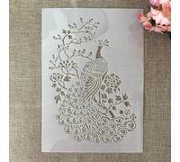 Stencils for Painting, A4 29cm Peacock Reusable Stencils for Painting on Wood Canvas Furniture Floor, DIY Art Supplies Décor