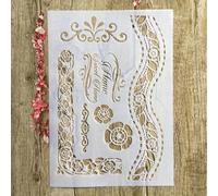 Stencils for Painting,A4 29x21cm Flowers Floral Stencil for Painting on Wood,Wall,Canvas,Fabric,Rock,Sign,DIY Craft Art Projects