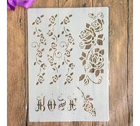 Stencils for Painting,A4 29x21cm Flowers Stencil for Painting on Wood,Wall,Canvas,Fabric,Rock,Sign,DIY Craft Art Projects