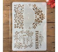 Stencils for Painting, A4 29x21cm Girl Perfume Car Chinese Words Reusable Stencils for Painting on Wood Canvas Furniture Floor, DIY Art Supplies Décor Style 3