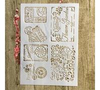 Stencils for Painting,A4 29x21cm Square Mechanical Gear Stencil for Painting on Wood,Wall,Canvas,Fabric,Rock,Sign,DIY Craft Art Projects