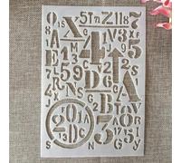 Stencils for Painting, A5 21cm Letters Numbers Reusable Stencils for Painting on Wood Canvas Furniture Floor, DIY Art Supplies Décor
