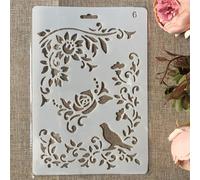 Stencils for Painting on Wood,26cm Bird Flower Reusable Drawing Templates Stencils for Painting on Wall,Card Making Supplies,Home Décor