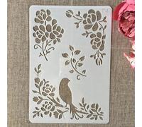 Stencils for Painting on Wood,26cm Bird on Tree Reusable Drawing Templates Stencils for Painting on Wall,Card Making Supplies,Home Décor