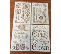 Stencils for Painting on Wood,4Pcs A4 29x21cm Digital Flower Drawing Templates,Reusable Stencils for Crafts,DIY Art Projects