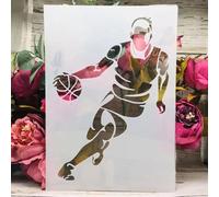 Stencils for Painting on Wood,A4 29cm Basketball Sports Templates for Drawing Card Making,Reusable Stencils for Canvas Furniture Paper Crafts