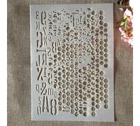 Stencils for Painting on Wood,A4 29cm Bee Hive Hexagon Letters Reusable Drawing Templates Stencils for Painting on Wall,Card Making Supplies,Home Décor