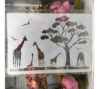 Stencils for Painting on Wood,A4 29cm Elephant Wild Africa Templates for Drawing Card Making,Reusable Stencils for Canvas Furniture Paper Crafts Style B