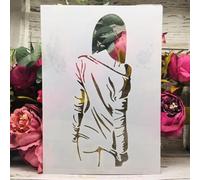 Stencils for Painting on Wood,A4 29cm Fashion Girl Back Templates for Drawing Card Making,Reusable Stencils for Canvas Furniture Paper Crafts