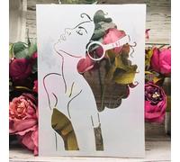Stencils for Painting on Wood,A4 29cm Fashion Hair Girl Headset Templates for Drawing Card Making,Reusable Stencils for Canvas Furniture Paper Crafts