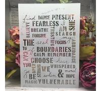 Stencils for Painting on Wood,A4 29cm Fearless Common Words Templates for Drawing Card Making,Reusable Stencils for Canvas Furniture Paper Crafts