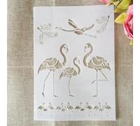 Stencils for Painting on Wood,A4 29cm Flamingo Feather Reusable Drawing Templates Stencils for Painting on Wall,Card Making Supplies,Home Décor