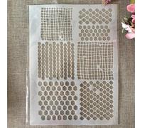 Stencils for Painting on Wood,A4 29cm Grid Net Mesh Geometry Reusable Drawing Templates Stencils for Painting on Wall,Card Making Supplies,Home Décor