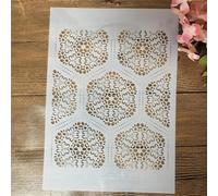 Stencils for Painting on Wood,A4 29cm Leaf Geometry Reusable Drawing Templates Stencils for Painting on Wall,Card Making Supplies,Home Décor Style I
