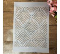 Stencils for Painting on Wood,A4 29cm Leaf Geometry Reusable Drawing Templates Stencils for Painting on Wall,Card Making Supplies,Home Décor Style A