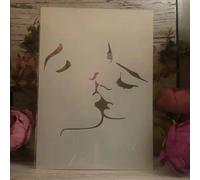 Stencils for Painting on Wood,A4 29cm Lover Couple Kiss Friends Templates for Drawing Card Making,Reusable Stencils for Canvas Furniture Paper Crafts Style A
