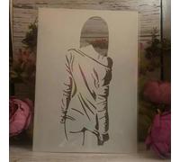 Stencils for Painting on Wood,A4 29cm Lover Couple Kiss Friends Templates for Drawing Card Making,Reusable Stencils for Canvas Furniture Paper Crafts Style C