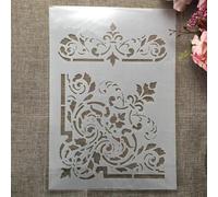 Stencils for Painting on Wood,A4 29cm Palace Crown Edge Reusable Drawing Templates Stencils for Painting on Wall,Card Making Supplies,Home Décor