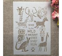 Stencils for Painting on Wood,A4 29cm Wild Animals Elephant Kangaroo Reusable Drawing Templates Stencils for Painting on Wall,Card Making Supplies,Home Décor