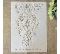 Stencils for Painting on Wood,A4 29x21cm Big Feather Reusable Drawing Templates Stencils for Painting on Wall,Card Making Supplies,Home Décor Style C