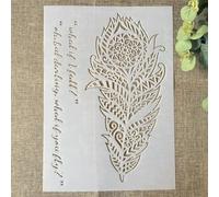 Stencils for Painting on Wood,A4 29x21cm Big Feather Reusable Drawing Templates Stencils for Painting on Wall,Card Making Supplies,Home Décor Style B