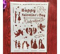 Stencils for Painting on Wood,A4 29x21cm Happy Valentine's Day Drawing Templates,Reusable Stencils for Crafts,DIY Art Projects