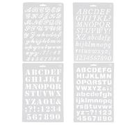 Stencils Letters, 4PCS Alphabet Stencils Letters Painting Assorted Styles Number and Letter Artistic Drafting Drawing Templates Stencil Set for DIY Craft Journal Photo Album ScrapbookDiary