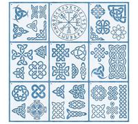 Stencils Painting + Painting Stencils + Reusable Celtic Viking Design Plastic Stencils Set for Wood Walls Furniture Crafts and Decoration