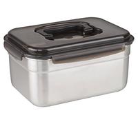 STENCOC Stainless Steel BPA Free Rectangular Leakproof Airtight Kimchi/Pickle/Food Storage Container Saver (3.6L / 122oz / 9.8") One Handle Half-Transparent Lid Stackable