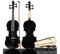 Stentor Full Size 4/4 Black Violin - Premium Quality Wood With Accessories, Fingerboard Sticker, Hard Case, Bow, and Rosin