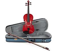Stentor Harlequin Violin Outfit 1/2 Size, Violin for Intermediates with P&H Fibreglass Bow, Lightweight Case, Colourful String Instrument 1401ERD, Cherry Red