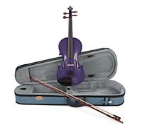 Stentor Harlequin Violin Outfit 4/4 Size, Violin for Intermediates with P&H Fibreglass Bow, Lightweight Case, Colourful String Instrument 1401APU, Purple