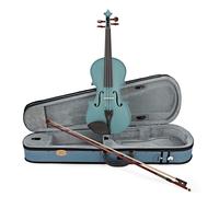 Stentor Harlequin Violin Outfit 4/4 Size, Violin for Intermediates with P&H Fibreglass Bow, Lightweight Case, Colourful String Instrument 1401ALBU, Light Blue