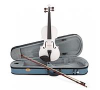 Stentor Harlequin Violin Outfit 1/4 Size, Violin for Intermediates with P&H Fibreglass Bow, Lightweight Case, Colourful String Instrument 1401FWH, White