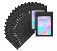 Steowsey 100 Pack Mylar Bags Holographic Smell Proof Packaging Bag for Small Bussiness Resealable Pouch Bags(3X5 Inch) Easy to Use