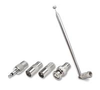 Steowsey 1set Rod Antenna 3.5mm Adapter FM Radio Antenna Replacement Telescopic F Type Male Plug Connector AV Stereo Receiver