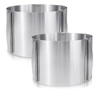 Steowsey 2 Pcs Cake Mold 15 cm High, 6 to 12 Inch Adjustable Cake Ring Cake Baking Supplies for Mousse Baking Dessert Cake Making