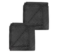 Steowsey 2 Piece Moving Blankets Heavy Duty Packing Blankets for Moving Shipping Furniture Wrapping for Furniture-Black